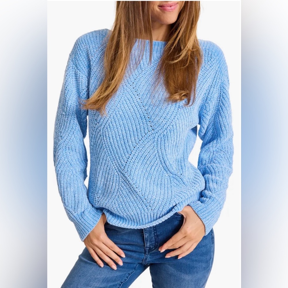 Tommy Bahama Women’s Shell ST Luna Chenille Sweater Coastline Size XS $138 Blue